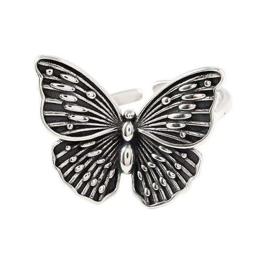 Butterfly Silver Ring, Retro Fashion Ring, Unique Accessory Gift - available at Sparq Mart