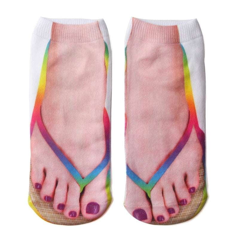 3D printed socks, cartoon creative socks, novelty couple socks - available at Sparq Mart