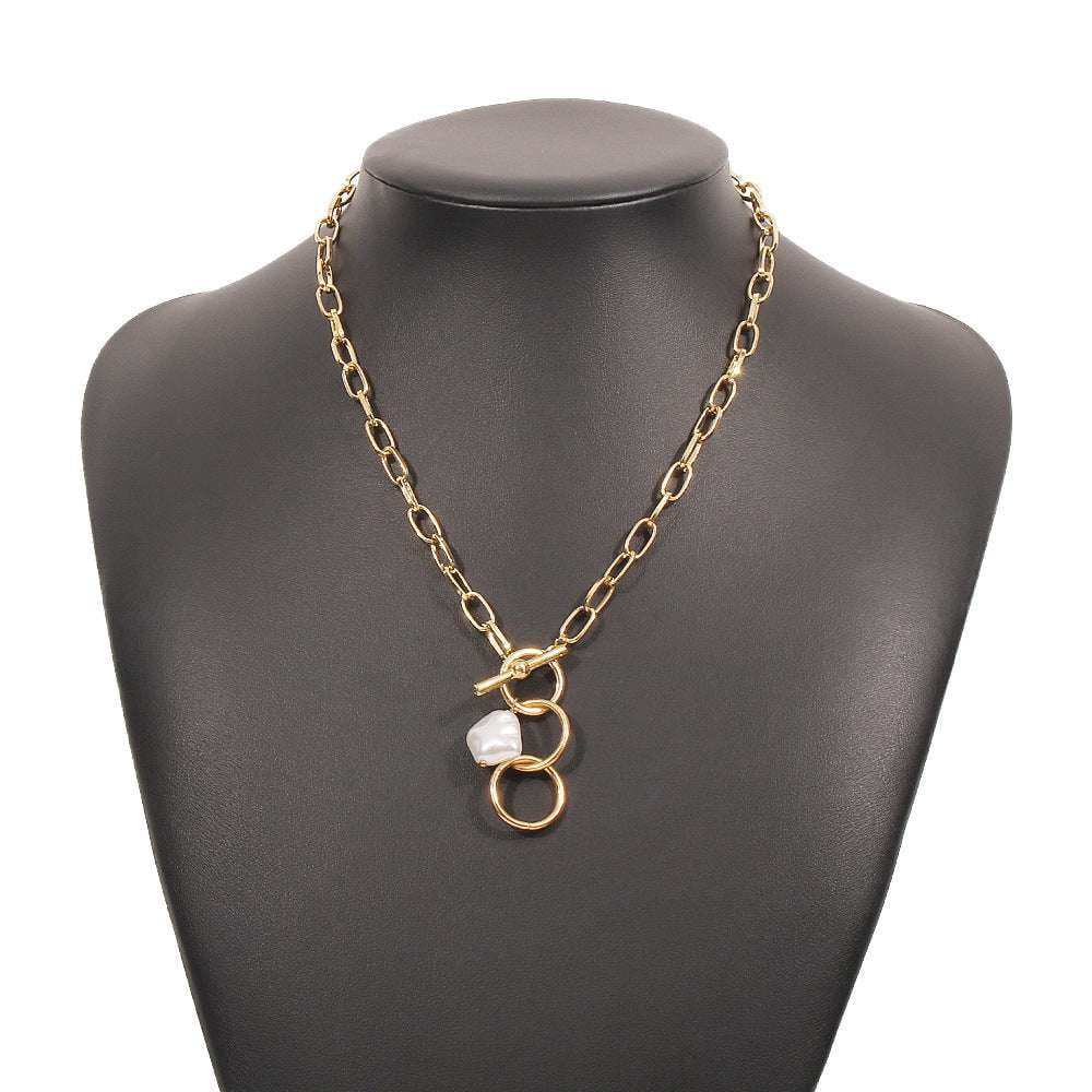 Creative Gold Chain, Exaggerated Personality Necklace, Retro Clavicle Fashion - available at Sparq Mart