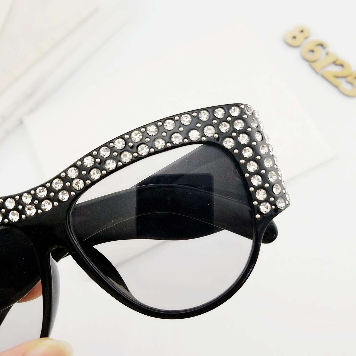 Diamond Inlaid Sunglasses, Personality Versatile Eyewear, Unique Jelly Sunglasses - available at Sparq Mart