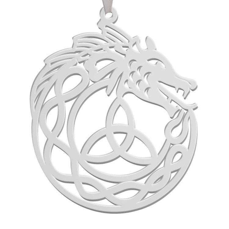 Chinese Dragon Pendant, Hollow Steel Jewelry`, Stainless Dragon Necklace - available at Sparq Mart