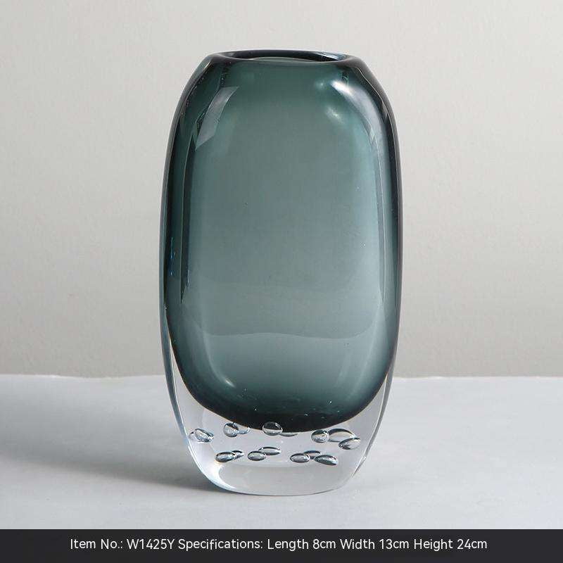 Designer Living Room Decor, Handcrafted Glass Vase, Luxury Flower Vessel - available at Sparq Mart