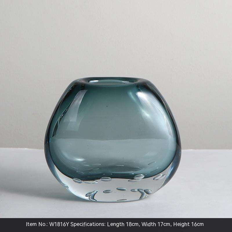 Designer Living Room Decor, Handcrafted Glass Vase, Luxury Flower Vessel - available at Sparq Mart