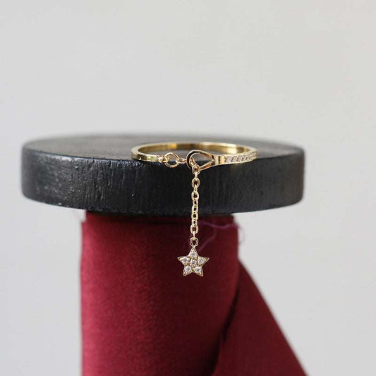 Size 7 Star Ring, Star Tassel Ring, Stylish Star Ring - available at Sparq Mart