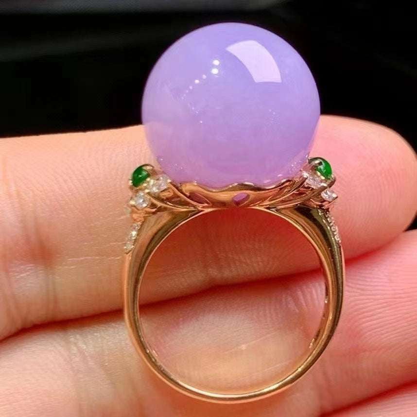 Violet Chalcedony Ring Adjustable Gemstone Ring Rose Gold Ring - available at Sparq Mart