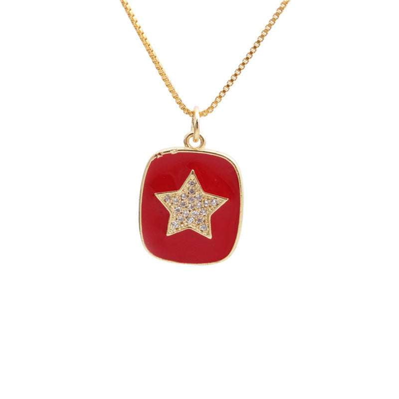 Love Star Pendant, Oil Palm Jewelry, Zircon Lip Necklace - available at Sparq Mart