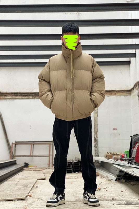 Cap-Free Outerwear, Down Filled Jacket, Unisex Cotton Coat - available at Sparq Mart