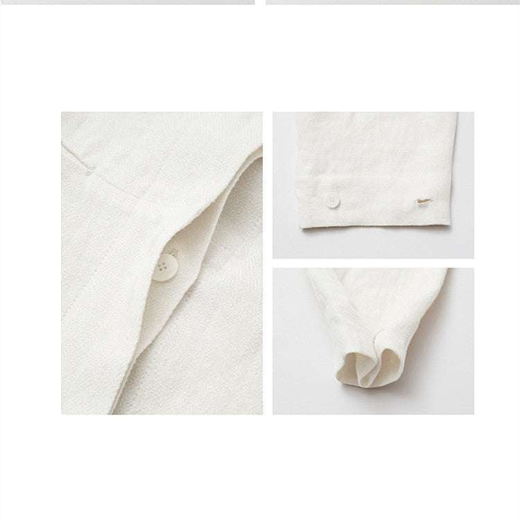 Cotton Linen Top, Unique Sleeve Shirts, Vintage Collar Shirt - available at Sparq Mart