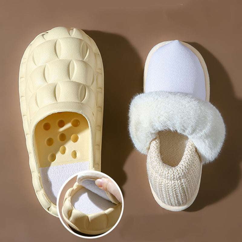 Foldable Heel Slippers, Indoor Bubble Shoes, Women Warm Slippers - available at Sparq Mart