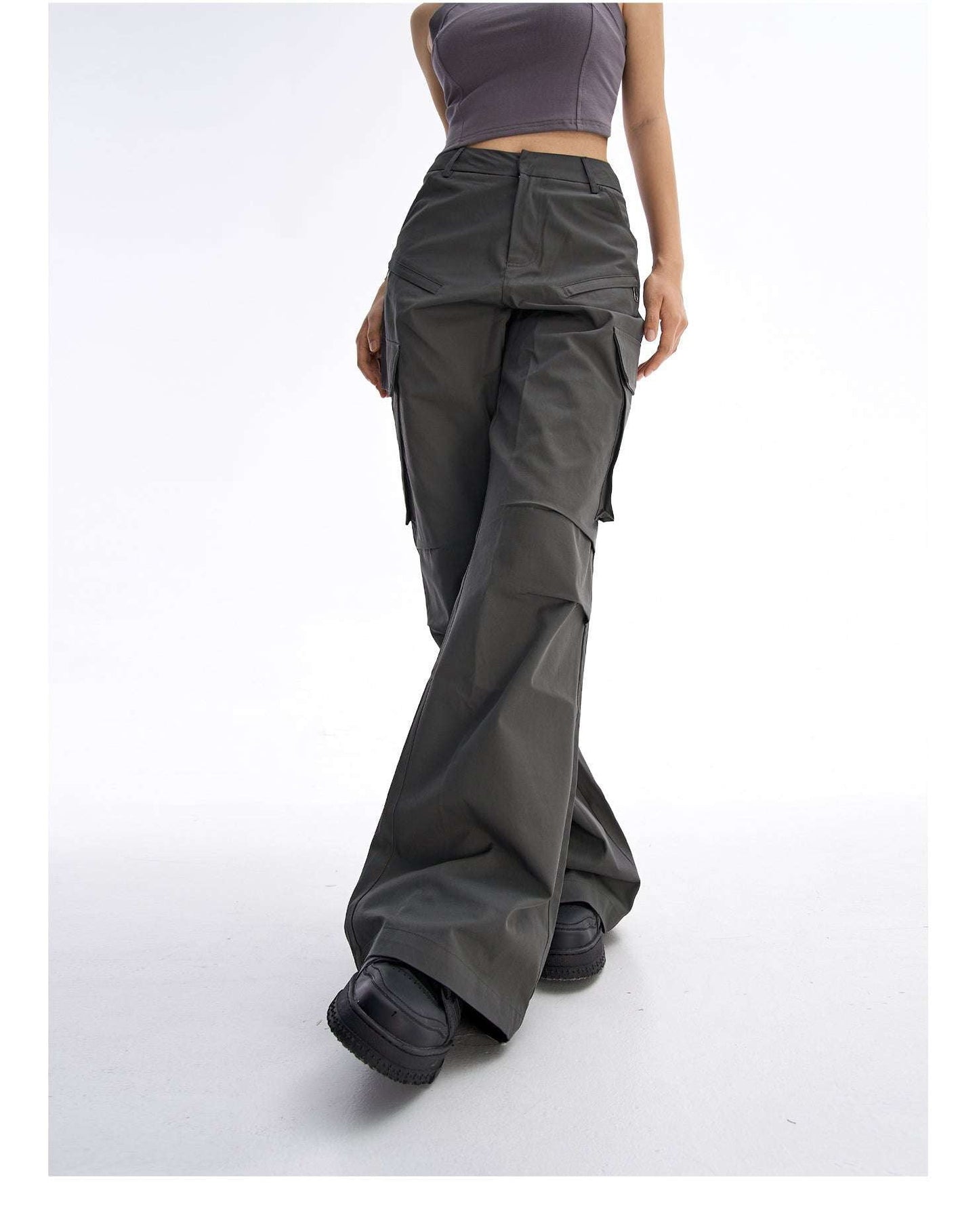 Multi-Pocket Design Pants, Retro Loose Trousers, Women's Cargo Pants - available at Sparq Mart